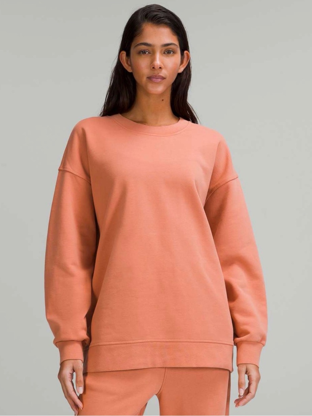 lululemon athletica Perfectly Oversized Crewneck Sweater in Rust Orange